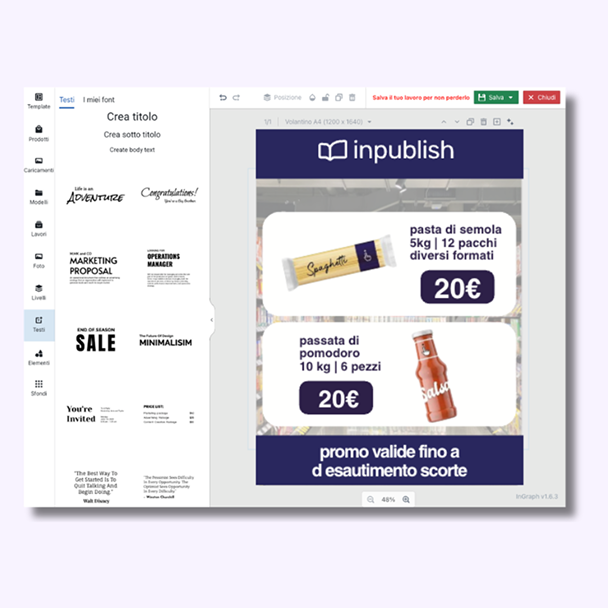 Aggiungi testi e grafica per una comunicazione potente
